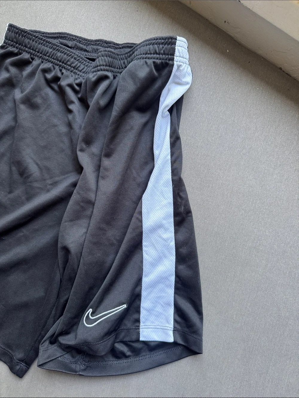 Nike Black Athletic Shorts with White Side Trim
